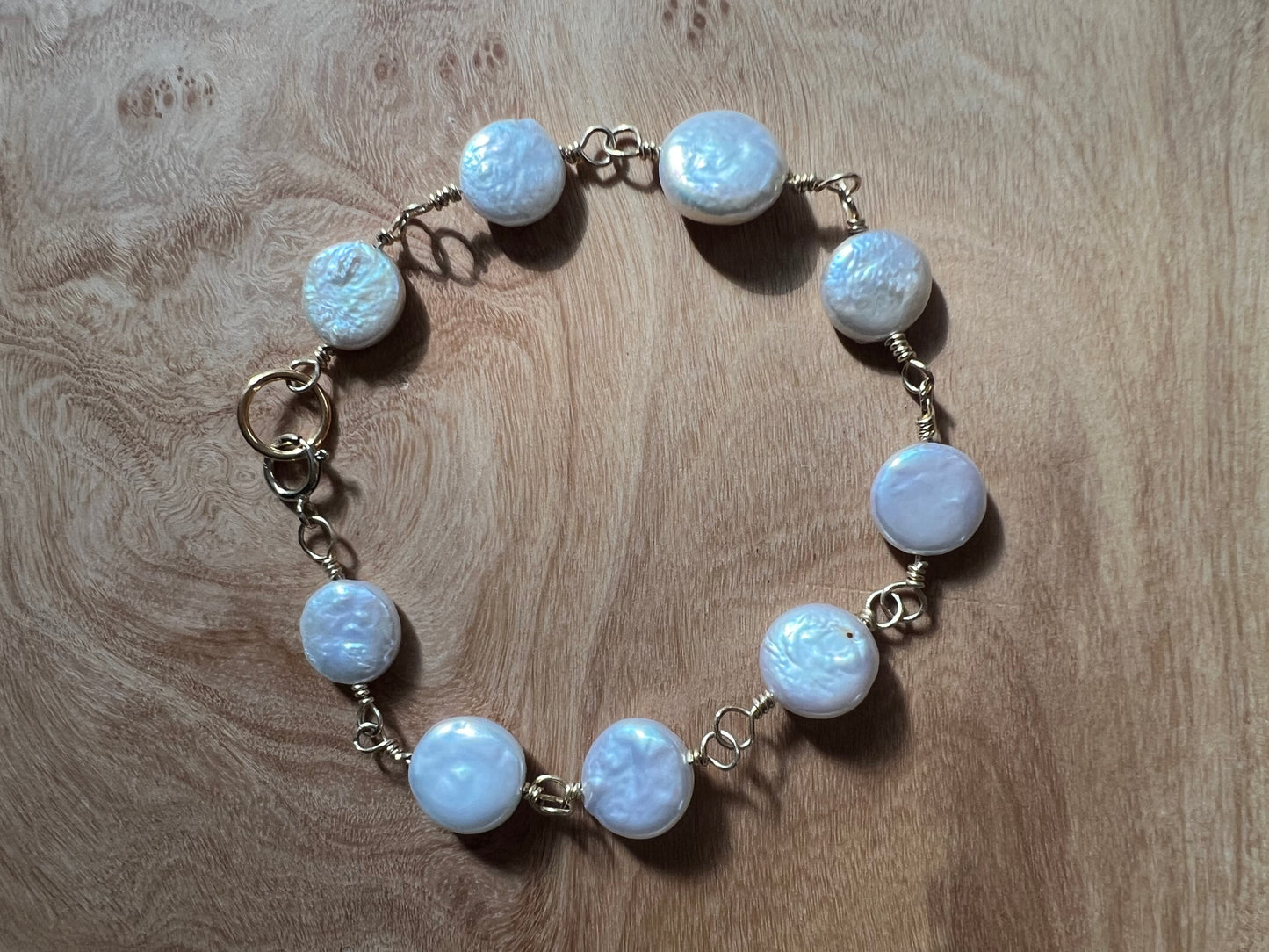 Genuine Fresh Water Coin Pearl Bracelet