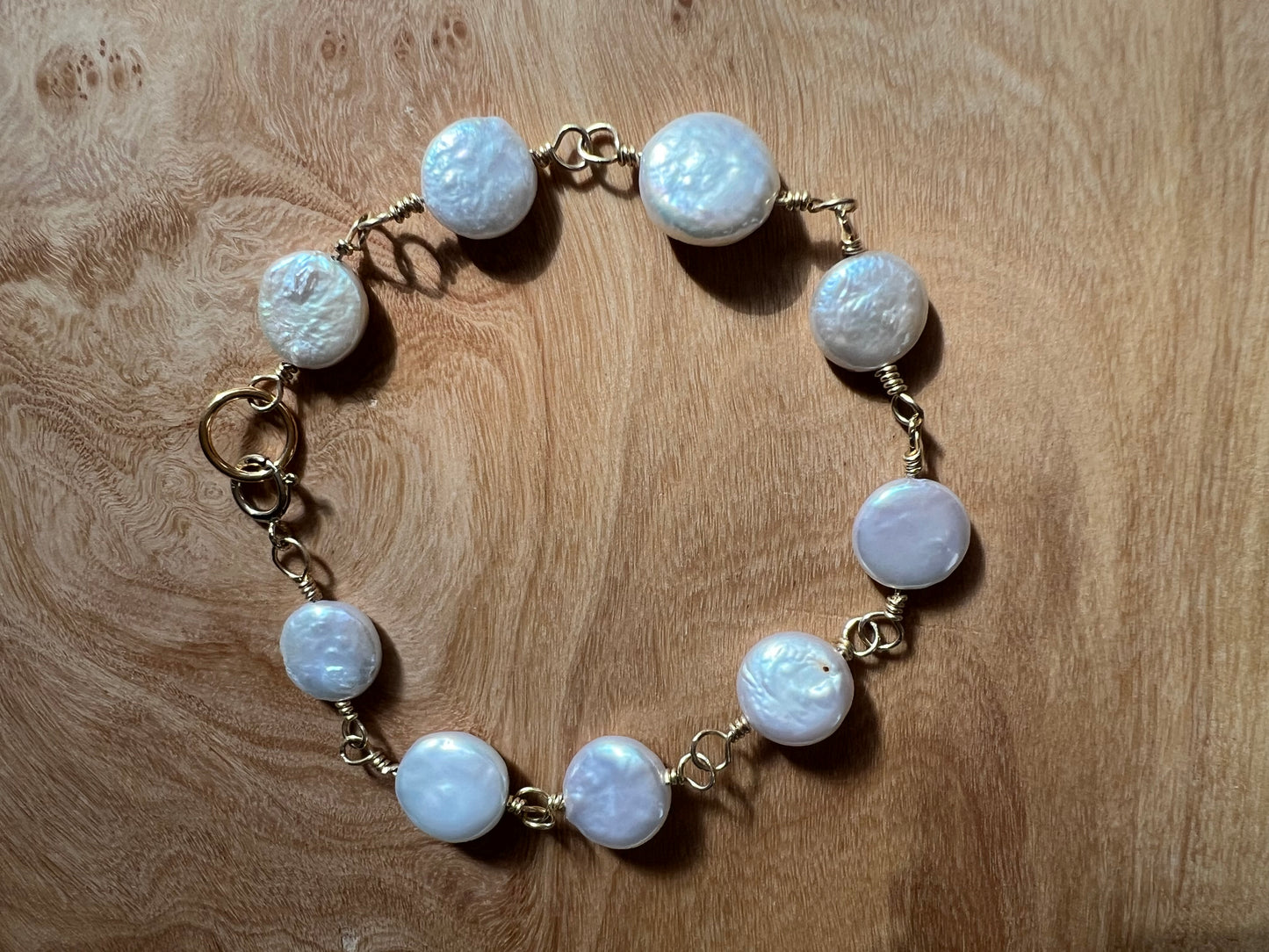 Genuine Fresh Water Coin Pearl Bracelet