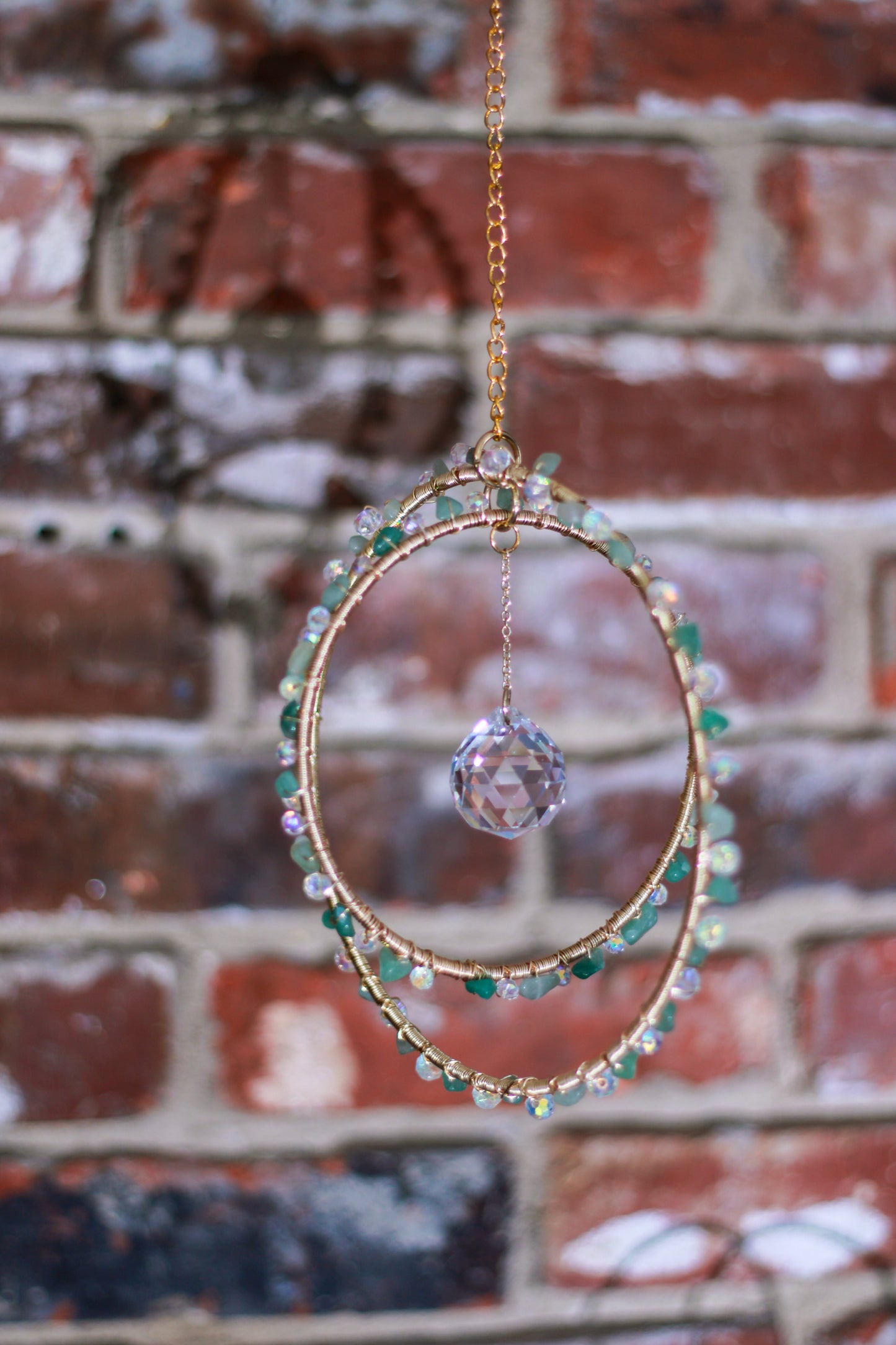 Green Aventurine Double Hoop