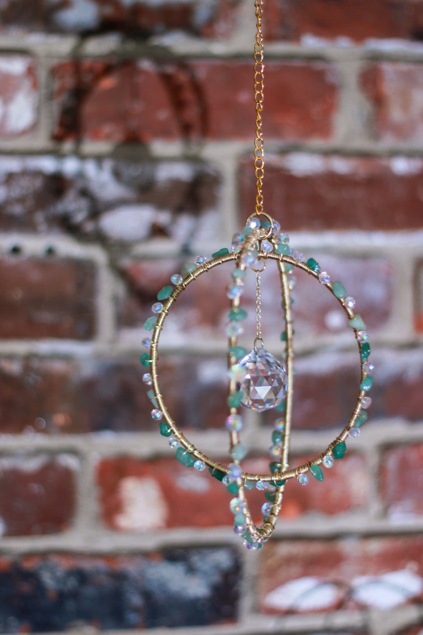 Green Aventurine Double Hoop