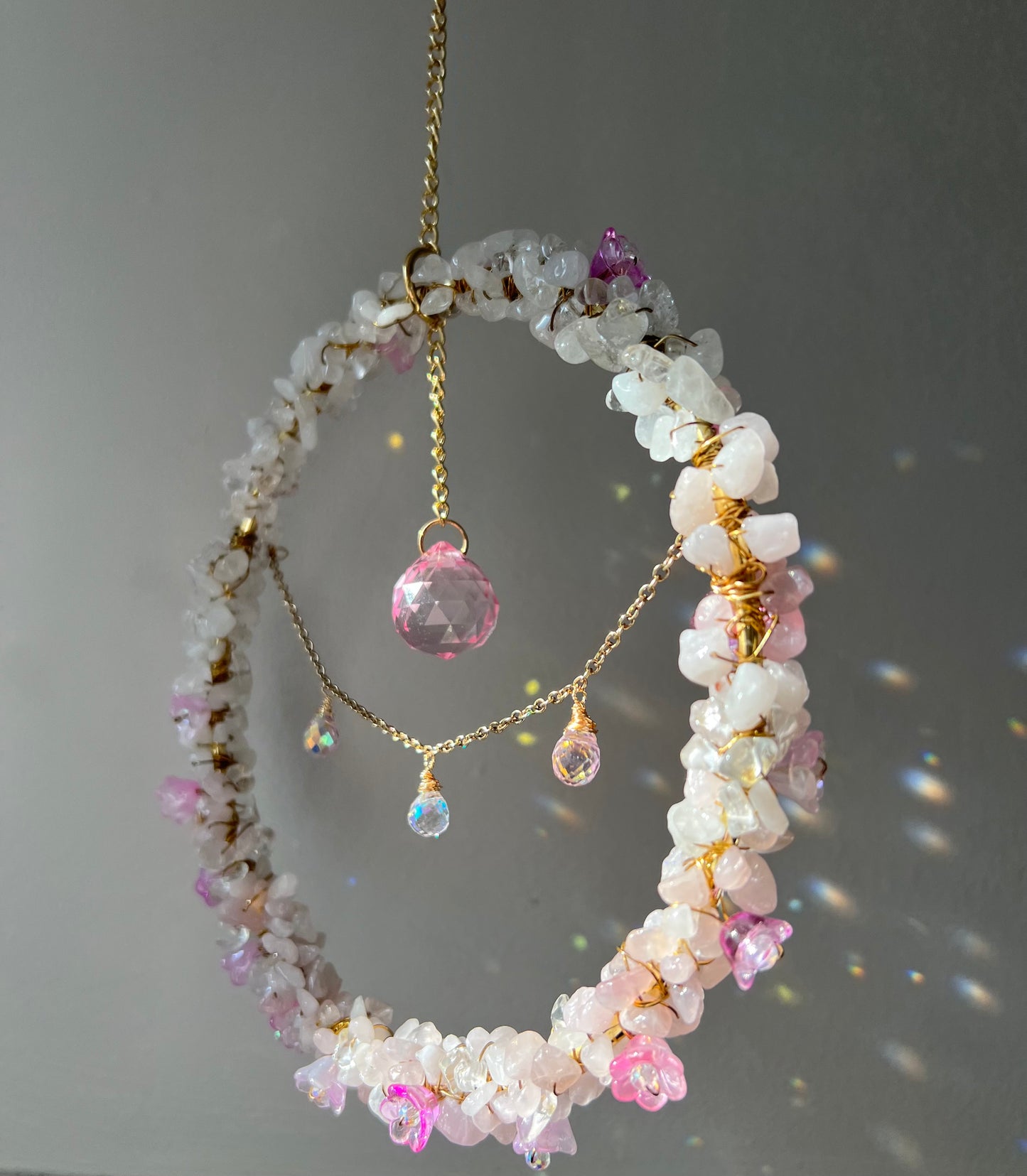 Pink Quartz in Bloom Sun Catcher